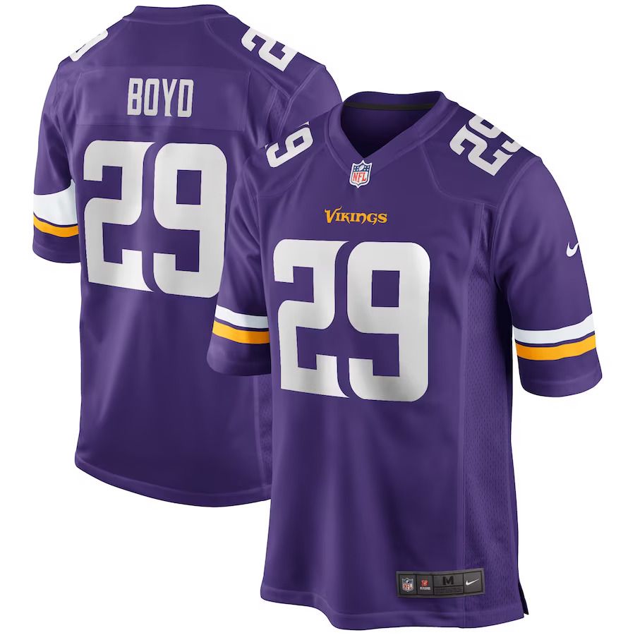 Men Minnesota Vikings 29 Kris Boyd Nike Purple Game NFL Jersey